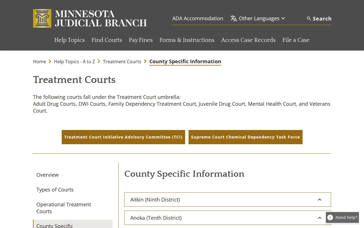 Minnesota Judicial Branch information for Southern Prairie Treatment Court