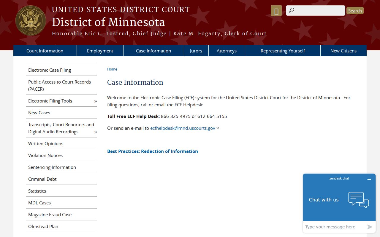 Jeffers court docket federal comparison with District of Minnesota case information